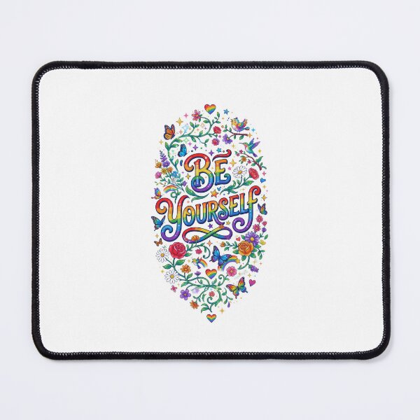 Item preview, Be Yourself - Rainbow Pride Floral Typography Art designed and sold by DesignsCreative.