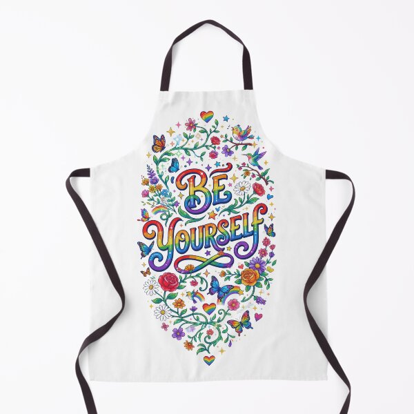 Item preview, Be Yourself - Rainbow Pride Floral Typography Art designed and sold by DesignsCreative.