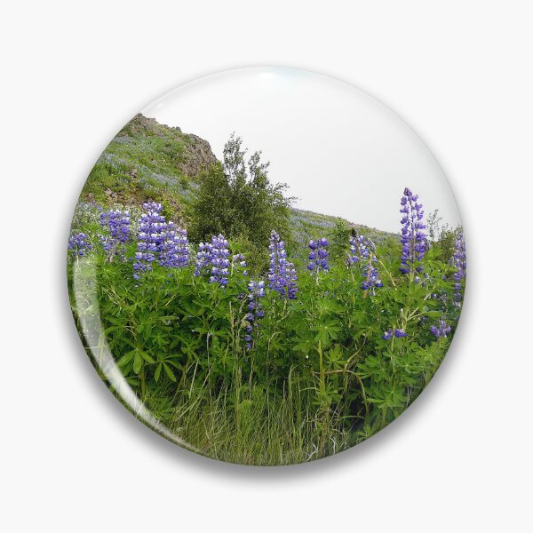 Item preview, Iceland mountain side of blooming purple lupine flowers. designed and sold by shorethings.