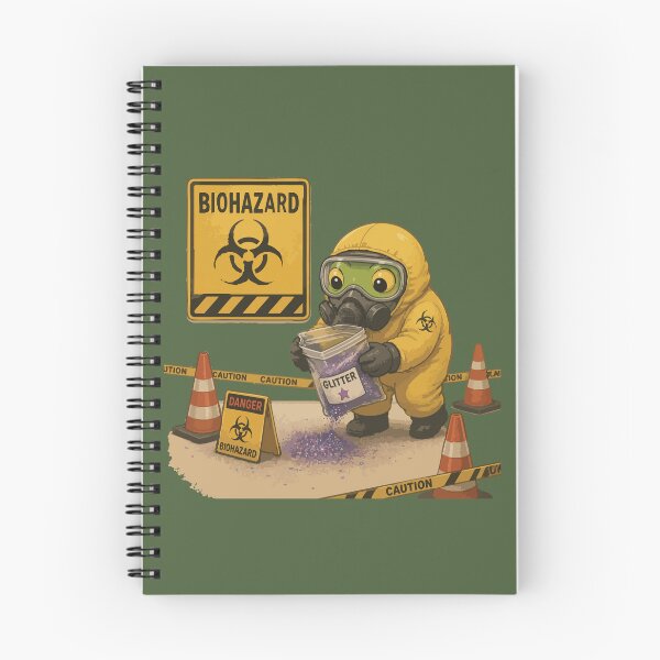 Item preview, Biohazard Glitter Funny Frog Sticker – Hazard Cleanup Cartoon designed and sold by SimplePoDesign.
