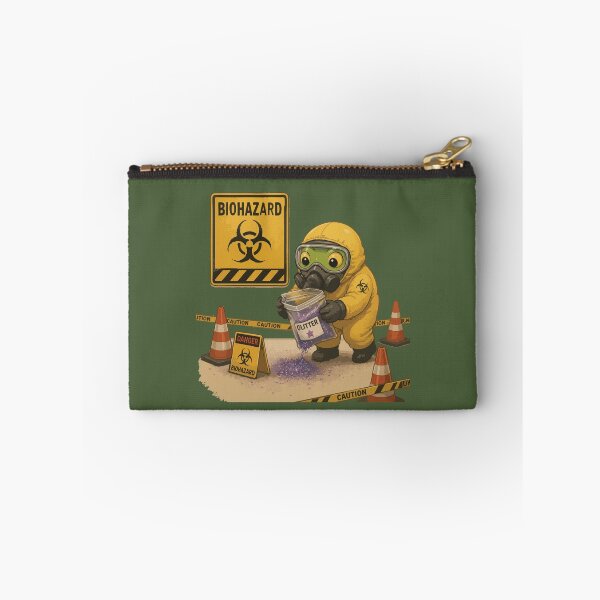 Item preview, Biohazard Glitter Funny Frog Sticker – Hazard Cleanup Cartoon designed and sold by SimplePoDesign.