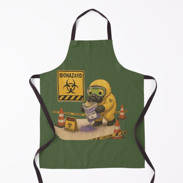 Item preview, Biohazard Glitter Funny Frog Sticker – Hazard Cleanup Cartoon designed and sold by SimplePoDesign.