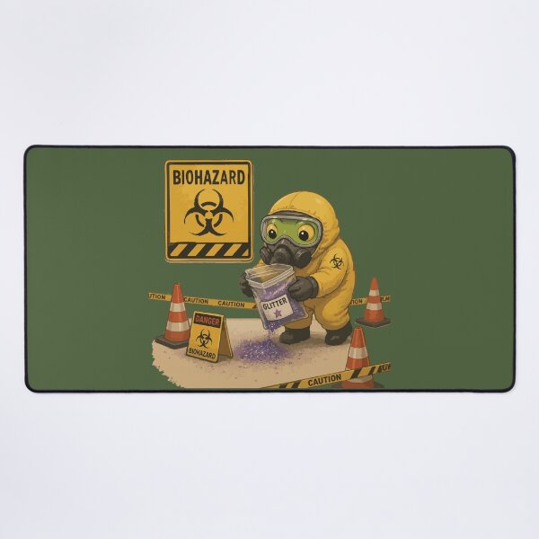 Item preview, Biohazard Glitter Funny Frog Sticker – Hazard Cleanup Cartoon designed and sold by SimplePoDesign.
