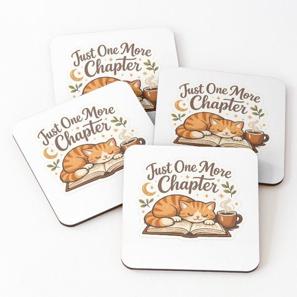 Item preview, Just One More Chapter Cute Cat Reading Sticker | Book Lover Aesthetic | Cozy Reader Gift designed and sold by GenZStickerHub1.