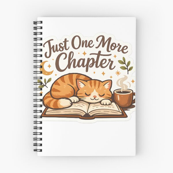 Item preview, Just One More Chapter Cute Cat Reading Sticker | Book Lover Aesthetic | Cozy Reader Gift designed and sold by GenZStickerHub1.