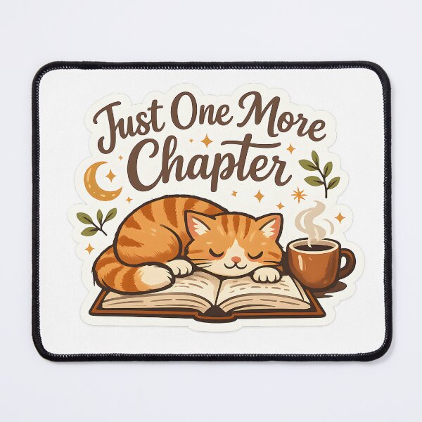 Item preview, Just One More Chapter Cute Cat Reading Sticker | Book Lover Aesthetic | Cozy Reader Gift designed and sold by GenZStickerHub1.