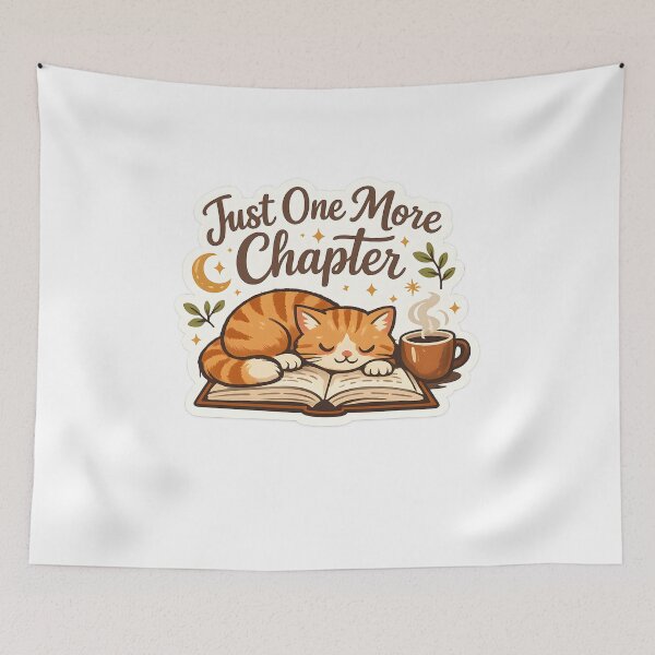 Item preview, Just One More Chapter Cute Cat Reading Sticker | Book Lover Aesthetic | Cozy Reader Gift designed and sold by GenZStickerHub1.