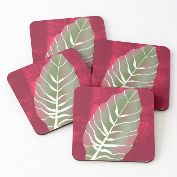 Item preview, Red Tropical Monstera Leaf Art Print designed and sold by altastudio.