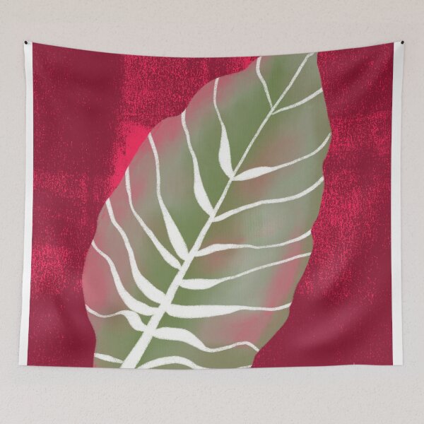 Item preview, Red Tropical Monstera Leaf Art Print designed and sold by altastudio.