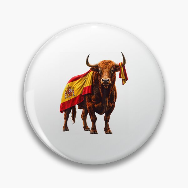 Item preview, Spanish Fighting Bull with Spain Flag Patriotic designed and sold by DarylPope.