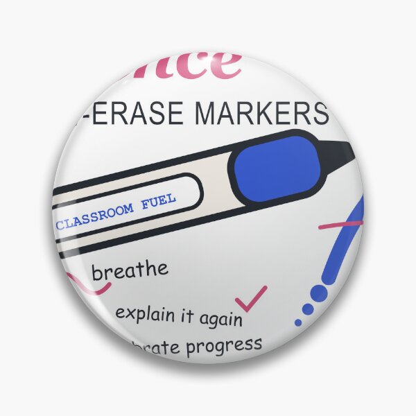 Item preview, Powered by Patience and Dry-Erase Markers – Funny Teacher Design designed and sold by FlamoArt.