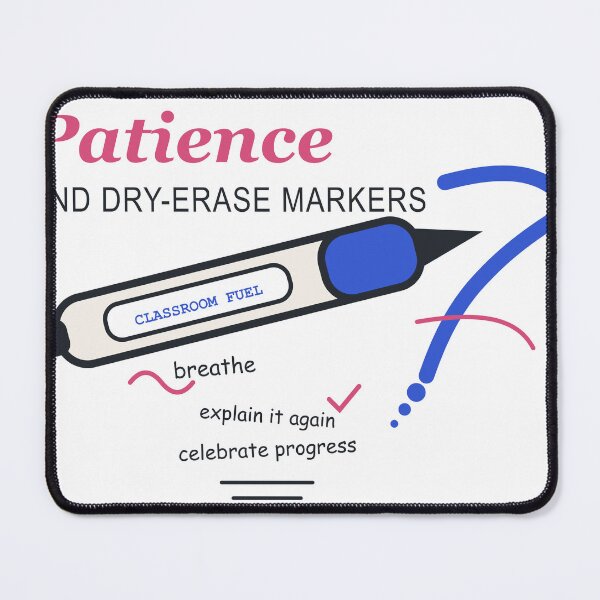 Item preview, Powered by Patience and Dry-Erase Markers – Funny Teacher Design designed and sold by FlamoArt.