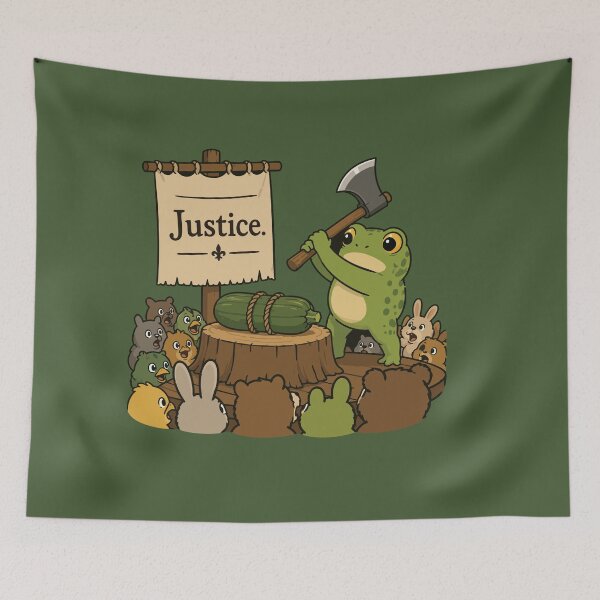 Item preview, Justice Funny Horror Frog Sticker – Zucchini Trial Cartoon designed and sold by SimplePoDesign.