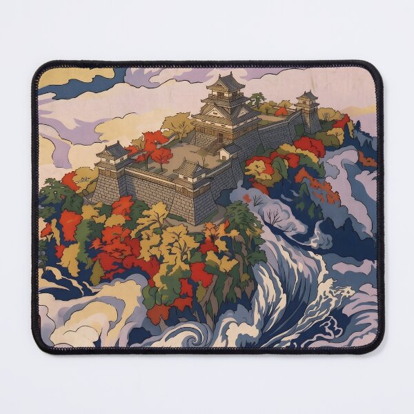 Item preview, Ukiyo-e Japanese Sky Castle Sea of Clouds designed and sold by conohitoAI-ArtGallery.