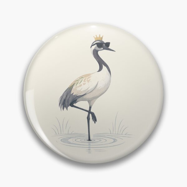 Item preview, Crowned Crane – Scandinavian Wit Illustration designed and sold by ScanMood.