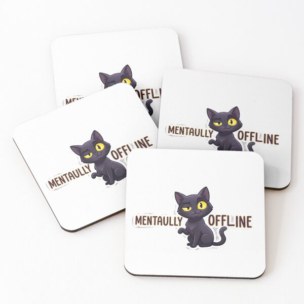 Item preview, Black cat - mentally offline sticker  designed and sold by Trendykunnu.
