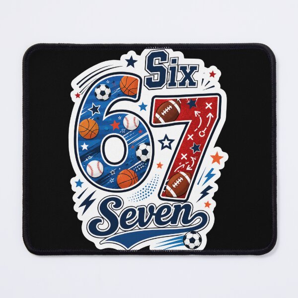 Item preview, Fun 6 7 design with sports design designed and sold by Sendgoodvibes.