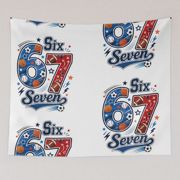 Item preview, Fun 6 7 design with sports design designed and sold by Sendgoodvibes.