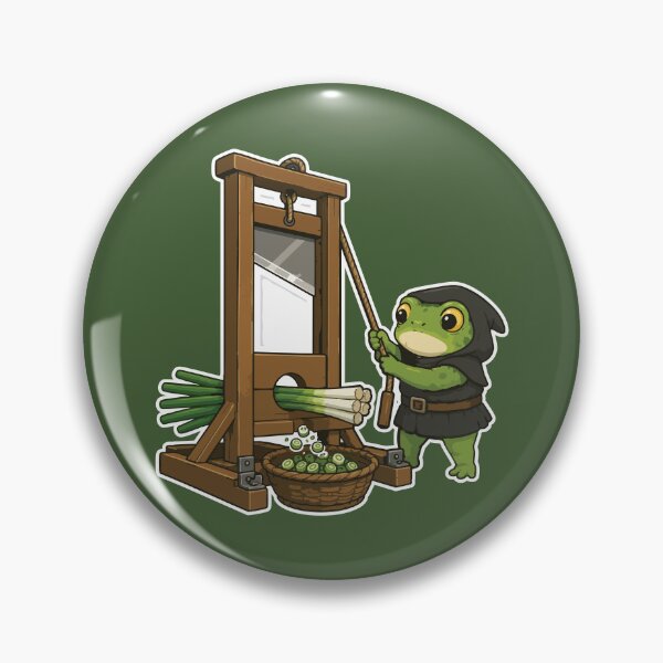 Item preview, French Revolution Frog Sticker – Guillotine Green Onion Cartoon designed and sold by SimplePoDesign.