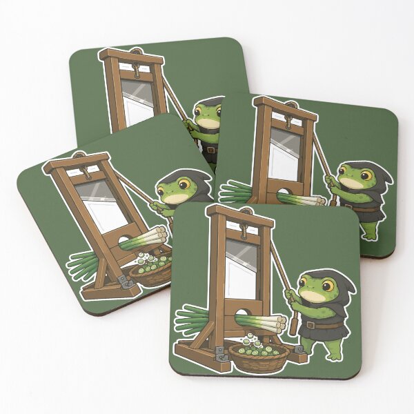 Item preview, French Revolution Frog Sticker – Guillotine Green Onion Cartoon designed and sold by SimplePoDesign.