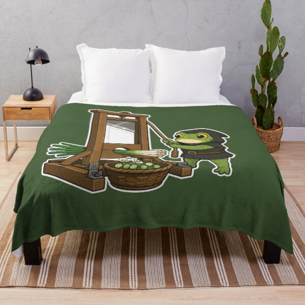 Item preview, French Revolution Frog Sticker – Guillotine Green Onion Cartoon designed and sold by SimplePoDesign.