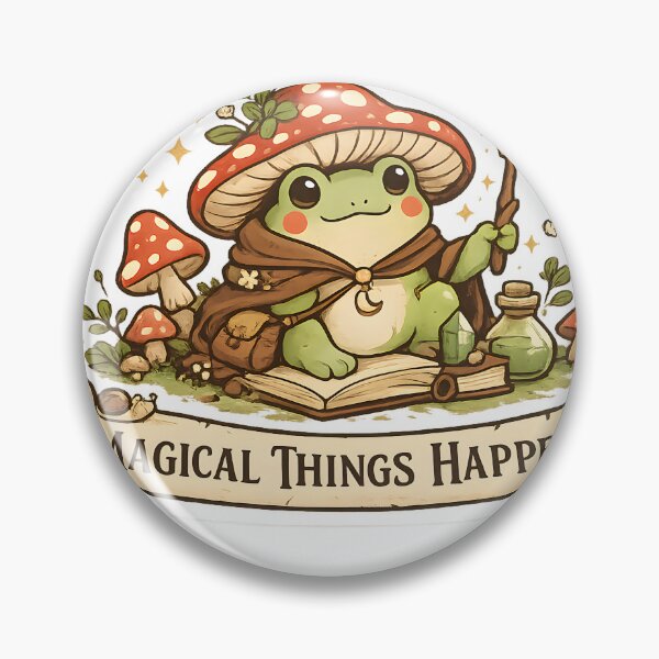 Item preview, Magical Things Happen Cute Frog Sticker | Cottagecore Mushroom Aesthetic | Whimsical Nature Gift designed and sold by GenZStickerHub1.