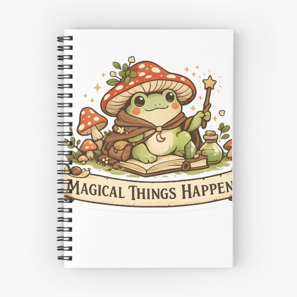 Item preview, Magical Things Happen Cute Frog Sticker | Cottagecore Mushroom Aesthetic | Whimsical Nature Gift designed and sold by GenZStickerHub1.