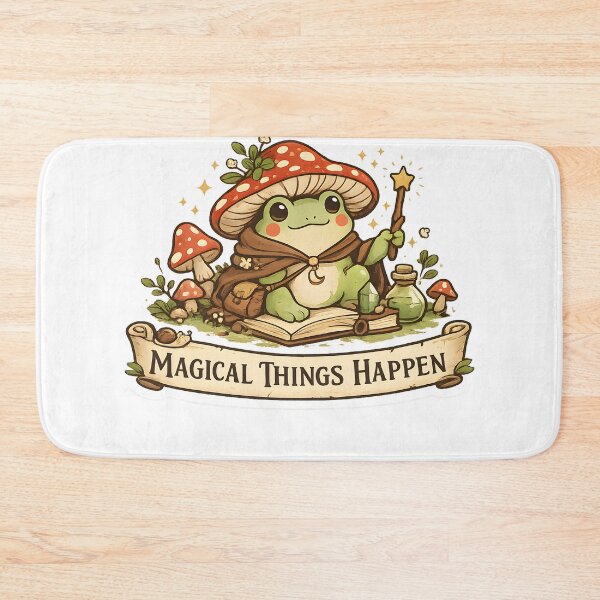 Item preview, Magical Things Happen Cute Frog Sticker | Cottagecore Mushroom Aesthetic | Whimsical Nature Gift designed and sold by GenZStickerHub1.