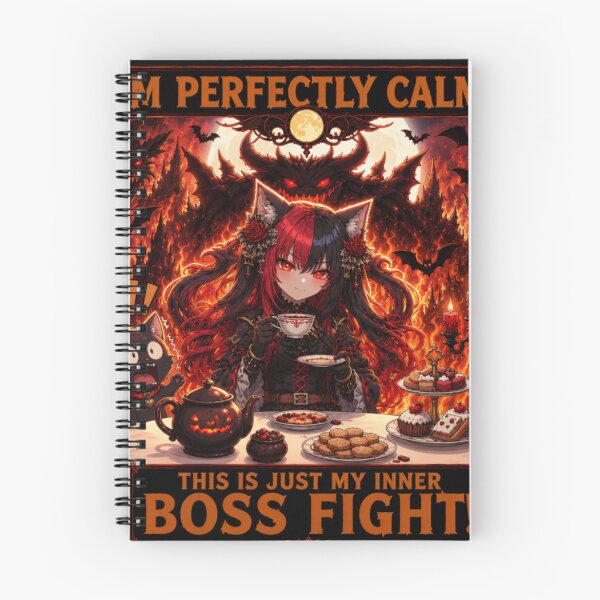 Item preview, I'm Perfectly Calm... This Is Just My Inner Boss Fight | Gothic anime gamer designed and sold by Revyra Design .