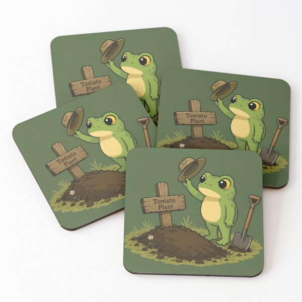 Item preview, Tomato Plant Memorial Frog Sticker – Funny Gardening Loss Cartoon designed and sold by SimplePoDesign.