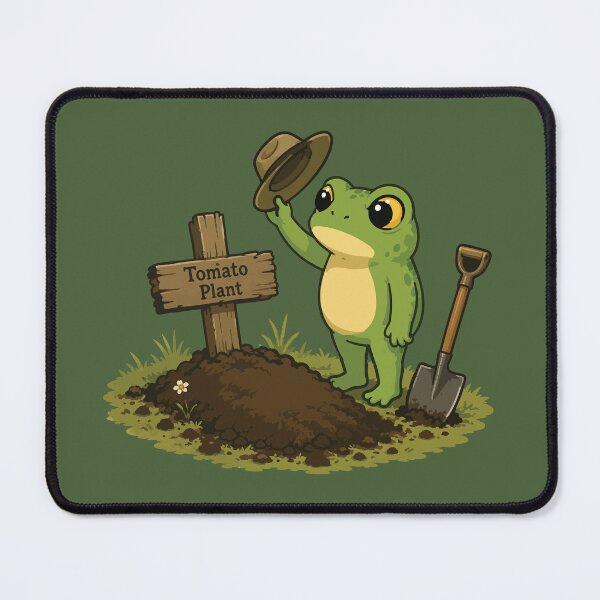 Item preview, Tomato Plant Memorial Frog Sticker – Funny Gardening Loss Cartoon designed and sold by SimplePoDesign.