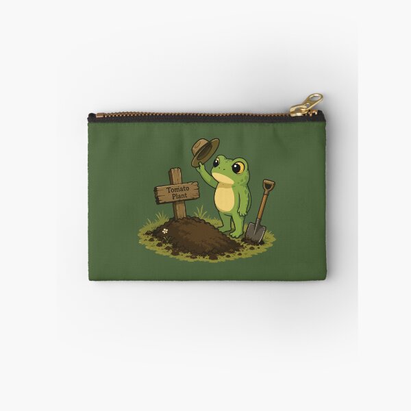 Item preview, Tomato Plant Memorial Frog Sticker – Funny Gardening Loss Cartoon designed and sold by SimplePoDesign.