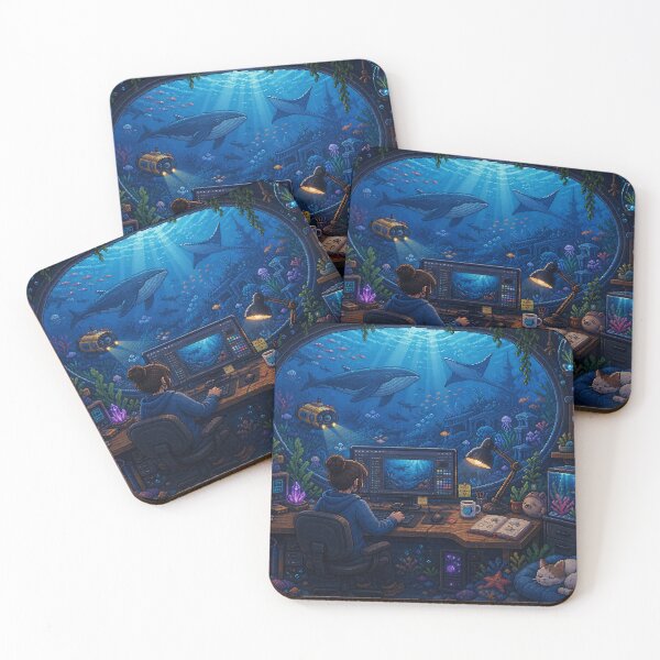 Item preview, Deep Sea Pixel Art Creative Workspace designed and sold by Yiruda-Art.
