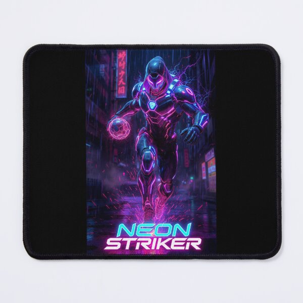 Item preview, Neon Striker Cyberpunk Soccer Athlete designed and sold by LegendCourt.