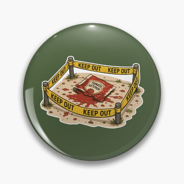 Item preview, Crime Scene Ketchup Sticker – Funny Tomato Sauce Investigation Cartoon designed and sold by SimplePoDesign.