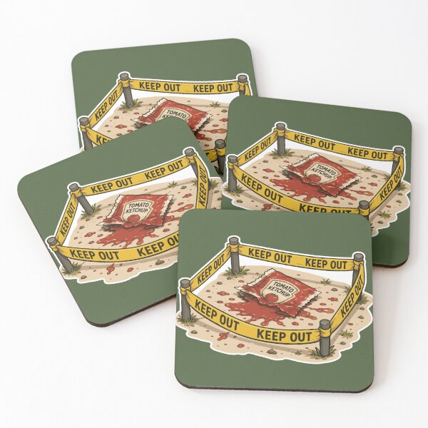 Item preview, Crime Scene Ketchup Sticker – Funny Tomato Sauce Investigation Cartoon designed and sold by SimplePoDesign.