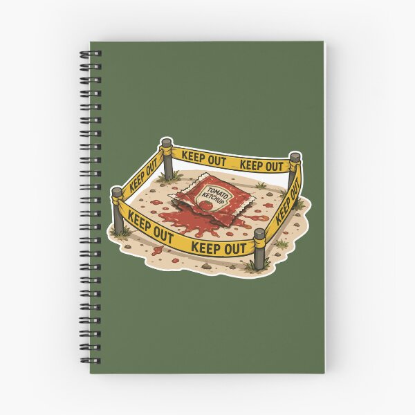 Item preview, Crime Scene Ketchup Sticker – Funny Tomato Sauce Investigation Cartoon designed and sold by SimplePoDesign.