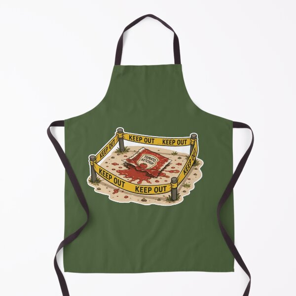 Item preview, Crime Scene Ketchup Sticker – Funny Tomato Sauce Investigation Cartoon designed and sold by SimplePoDesign.