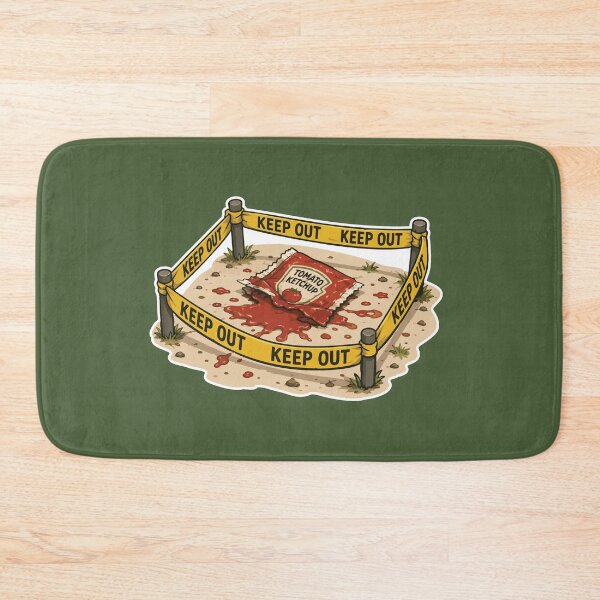 Item preview, Crime Scene Ketchup Sticker – Funny Tomato Sauce Investigation Cartoon designed and sold by SimplePoDesign.