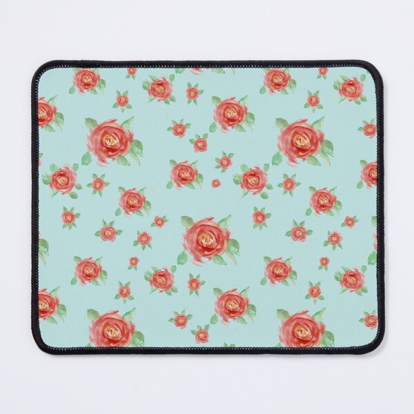 Item preview, Romantic Vintage Red Roses on Soft Blue Pattern designed and sold by wissal.studio.
