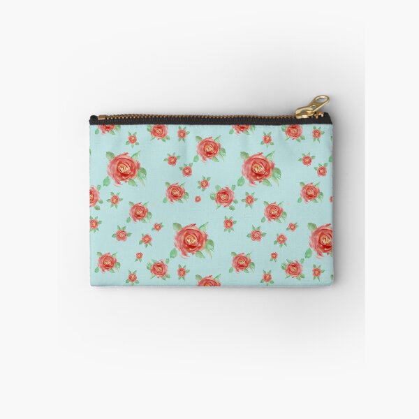 Item preview, Romantic Vintage Red Roses on Soft Blue Pattern designed and sold by wissal.studio.