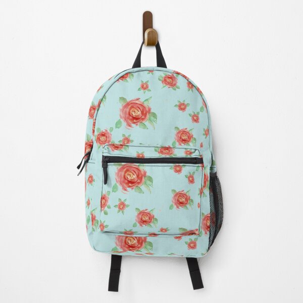 Item preview, Romantic Vintage Red Roses on Soft Blue Pattern designed and sold by wissal.studio.