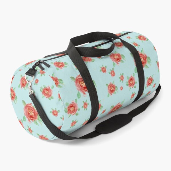 Item preview, Romantic Vintage Red Roses on Soft Blue Pattern designed and sold by wissal.studio.