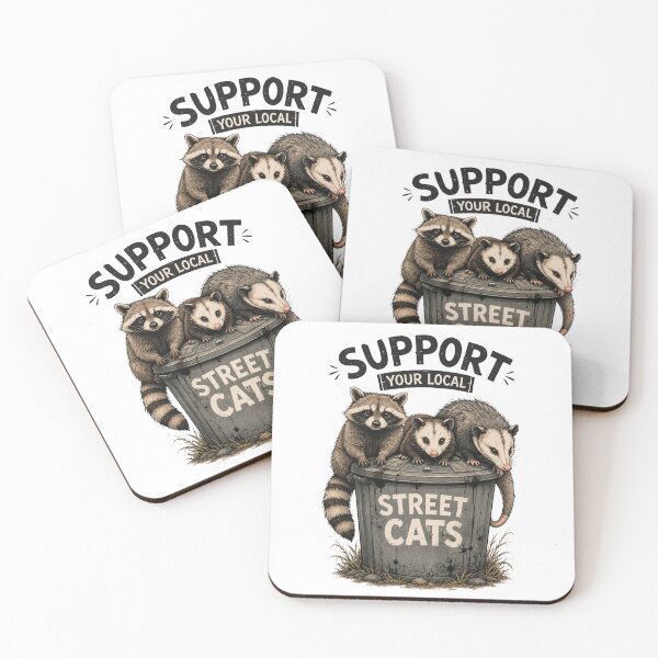 Item preview, Support Your Local Street Cats Raccoon Opossum Skunk Shirt | Funny Trash Panda Meme designed and sold by Doodle ⭐⭐⭐⭐⭐.