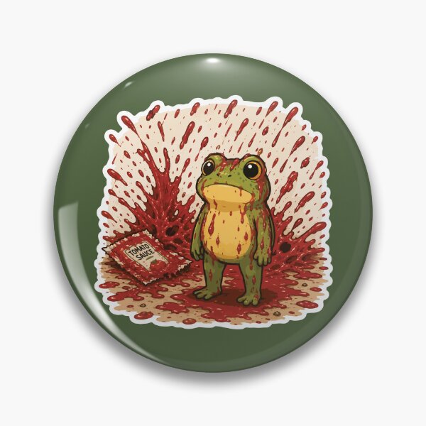 Item preview, Tomato Sauce Splash Frog Sticker – Funny Faux Horror Cartoon designed and sold by SimplePoDesign.