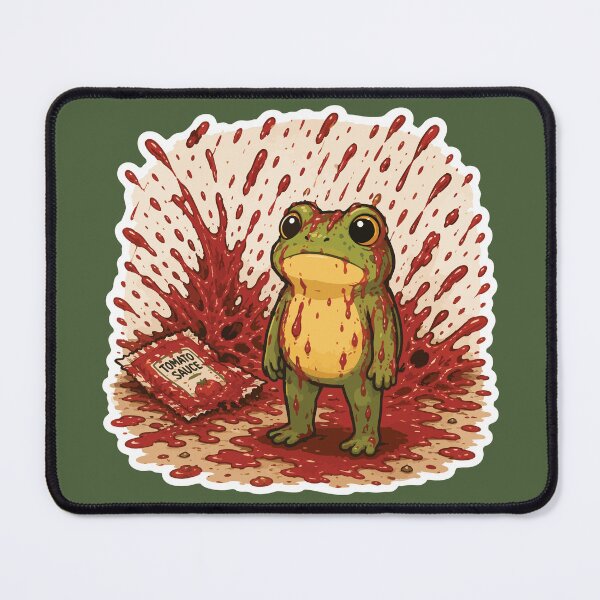 Item preview, Tomato Sauce Splash Frog Sticker – Funny Faux Horror Cartoon designed and sold by SimplePoDesign.