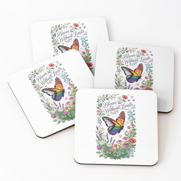 Item preview, Bloom Without Limits - Rainbow Pride Butterfly Floral Art designed and sold by DesignsCreative.