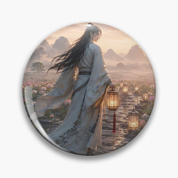 Item preview, Lantern Traveler in Lotus Marsh designed and sold by sigmaartstudio.