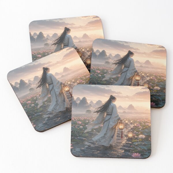 Item preview, Lantern Traveler in Lotus Marsh designed and sold by sigmaartstudio.