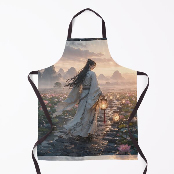 Item preview, Lantern Traveler in Lotus Marsh designed and sold by sigmaartstudio.